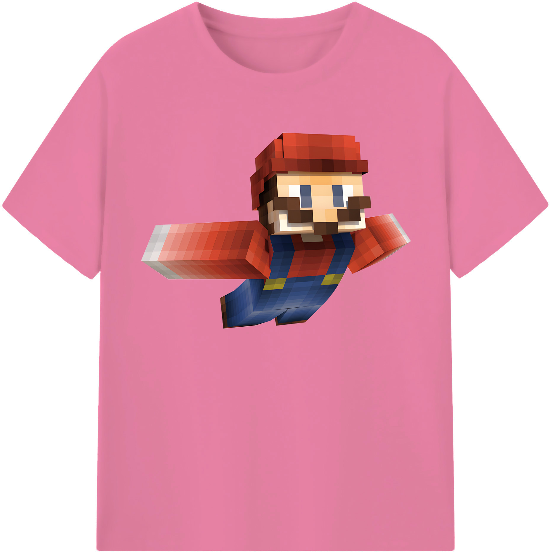 （画像用） マインクラフト ブロックの世界 Minecraft MC Block world 綿100％半袖Tシャツ（フロントプリント）
